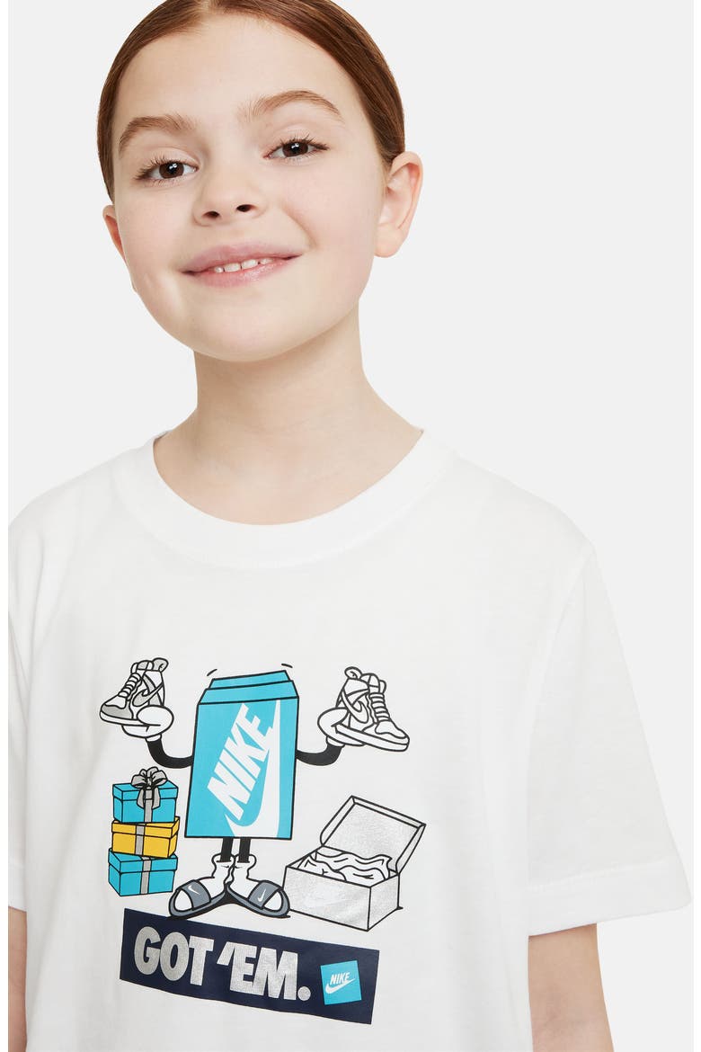 Kids' Sportswear Cotton Graphic T-Shirt, Alternate, color, WHITE