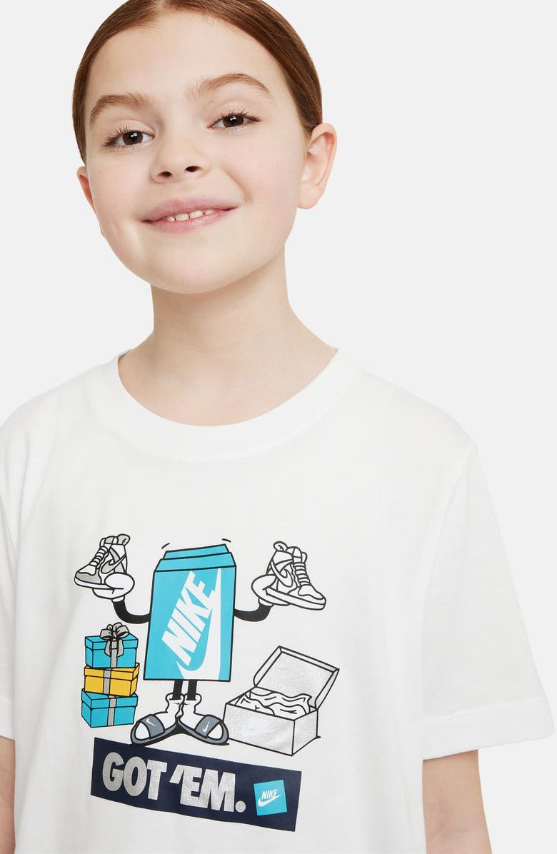 Nike Kids' Sportswear Cotton Graphic T-Shirt, Alternate, color, White