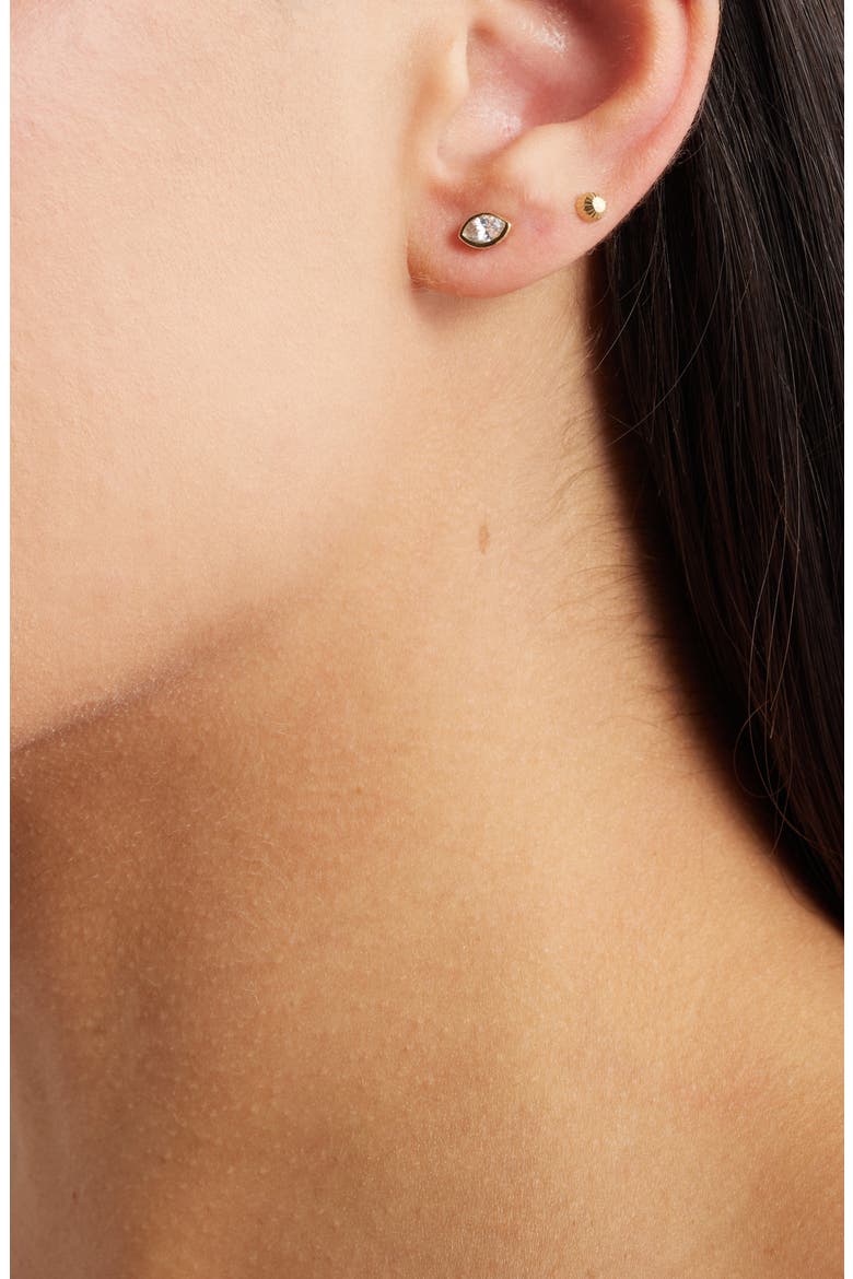 Prism Gaze Cubic Zirconia Stud Earrings, Alternate, color, GOLD