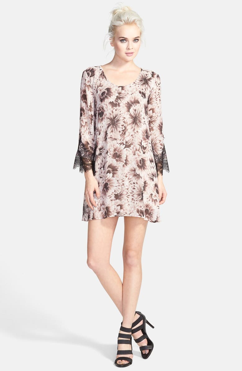 ASTR the Label ASTR Lace Sleeve Shift Dress, Main, color, 