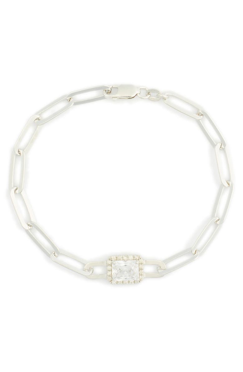 MESHMERISE Diamond Halo Paper Clip Chain Bracelet - 0.10ct., Main, color, 