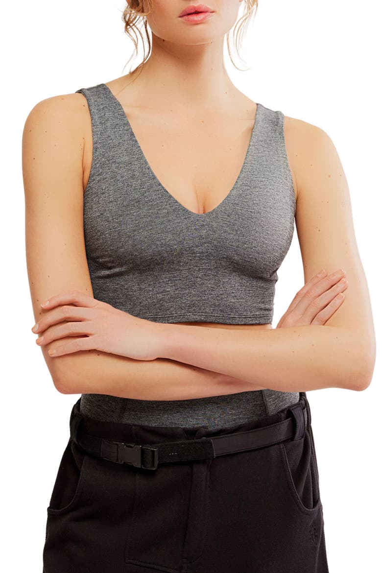 FP Movement Never Better Heather Crop Top, Main, color, BLACK HEATHER