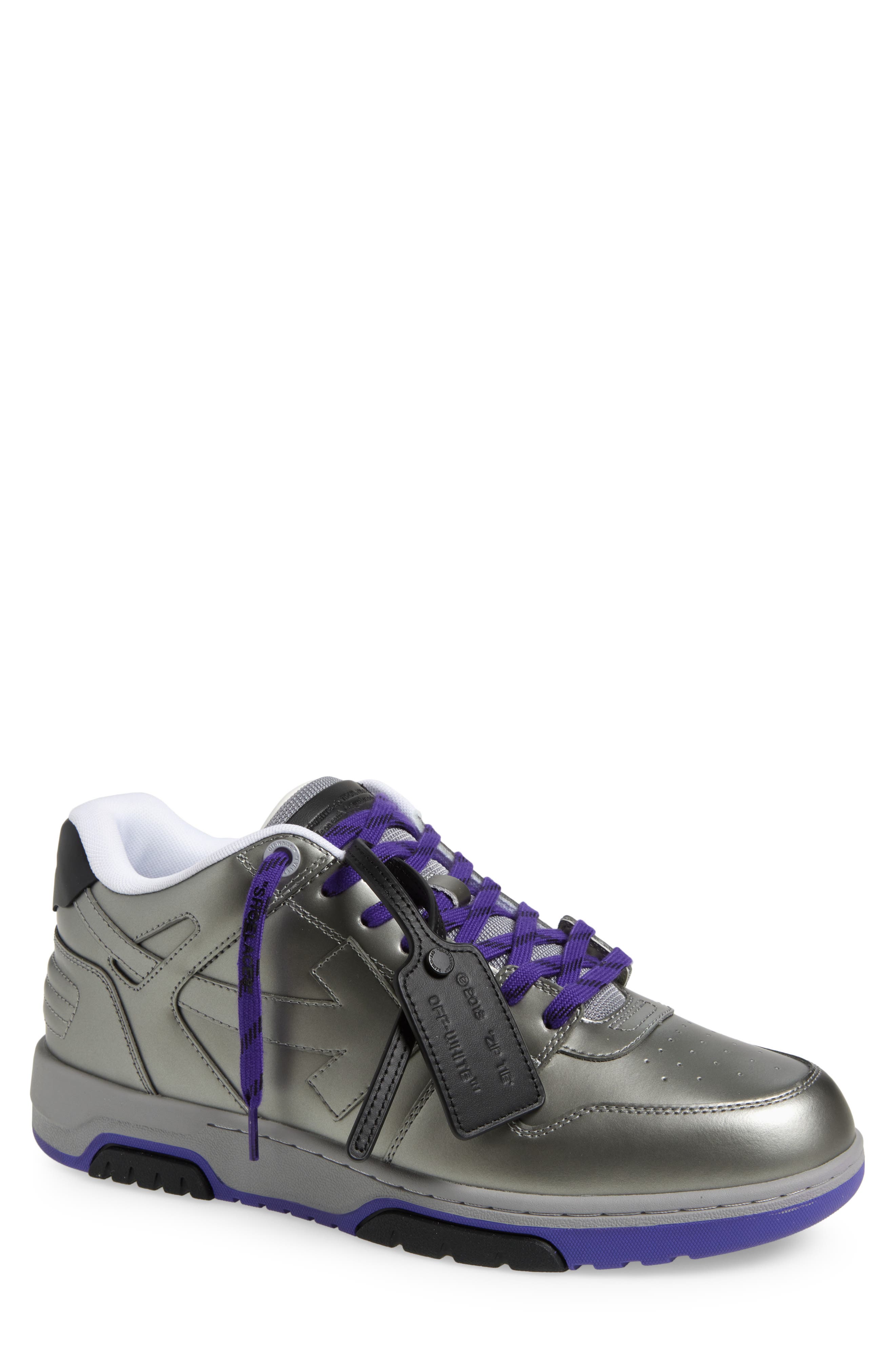 Off-White Out of Office Metallic Low Top Sneaker, Main, color, Medium Grey - Purple