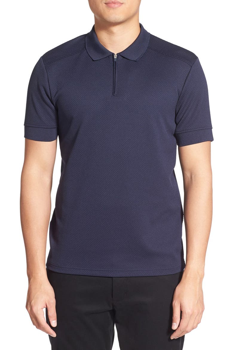 Slim Fit Mesh Polo, Main, color, NAVY