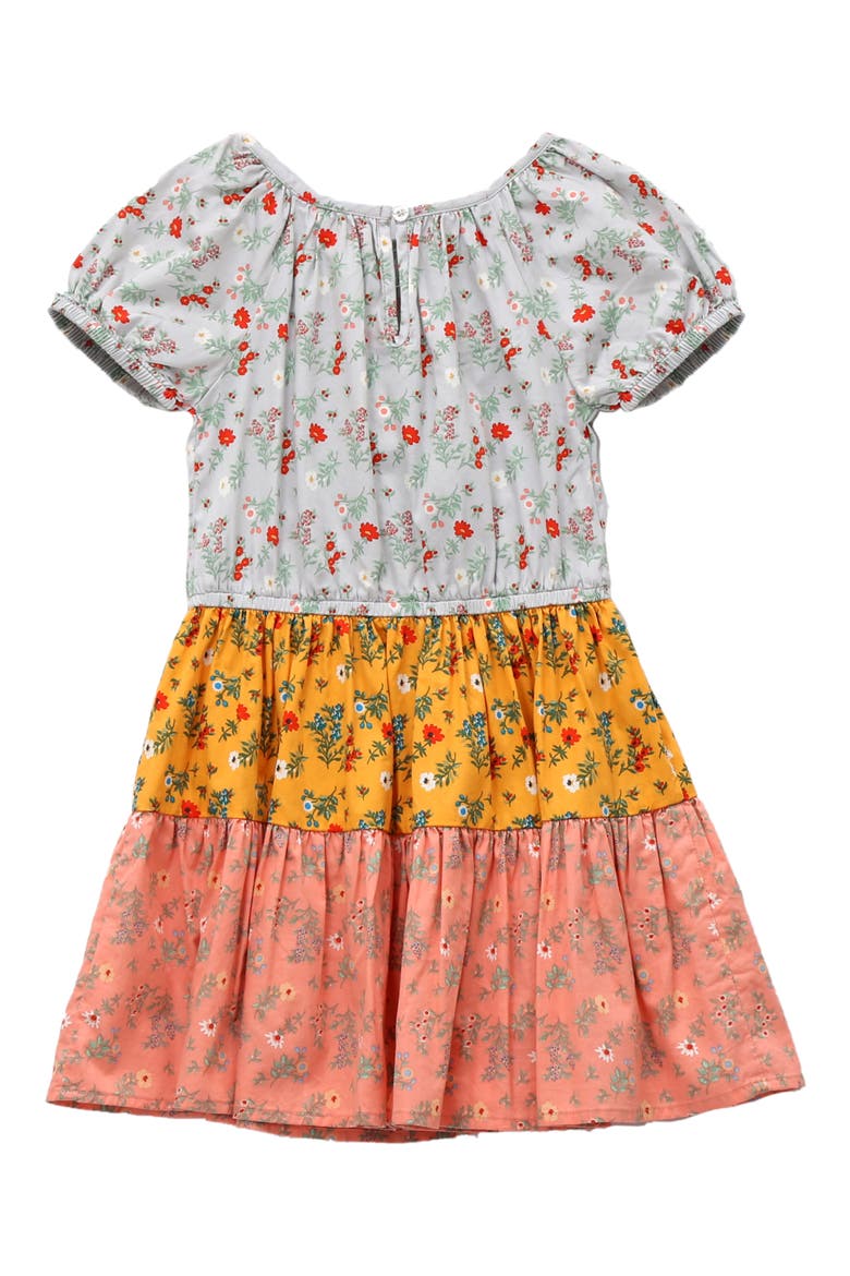Kids' Floral Tiered Cotton Dress, Alternate, color, MULTI