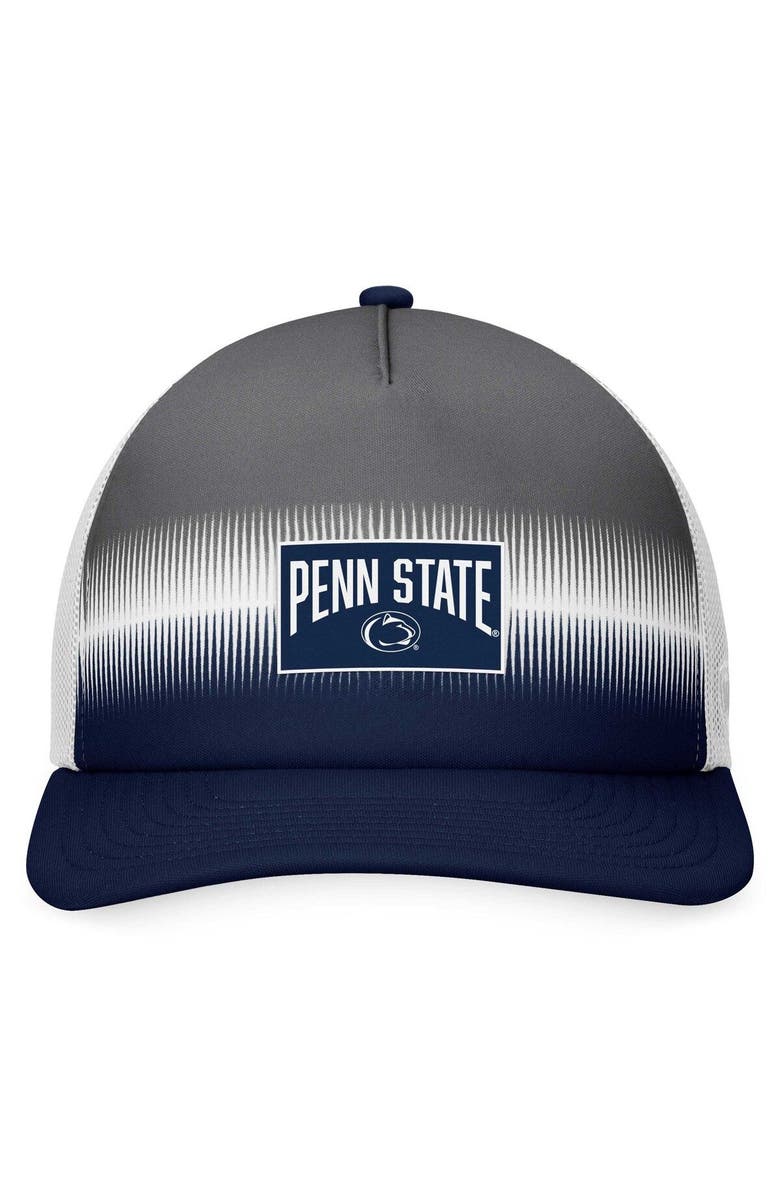 TOP OF THE WORLD Men's Top of the World Navy/Gray Penn State Nittany Lions Daybreak Foam Trucker Adjustable Hat, Alternate, color, Navy