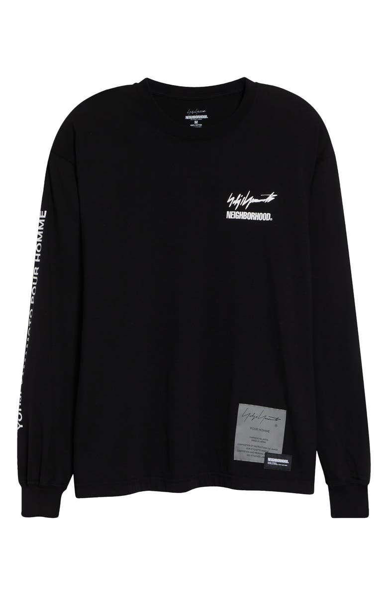 Yohji Yamamoto x NEIGHBORHOOD Long Sleeve Logo Graphic T-Shirt, Alternate, color, Black