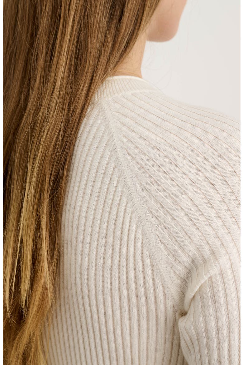 Josie Rib Cotton & Cashmere Sweater, Alternate, color, IVORY
