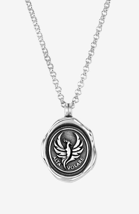 Men's 'Fly High' Phoenix Talisman Necklace
