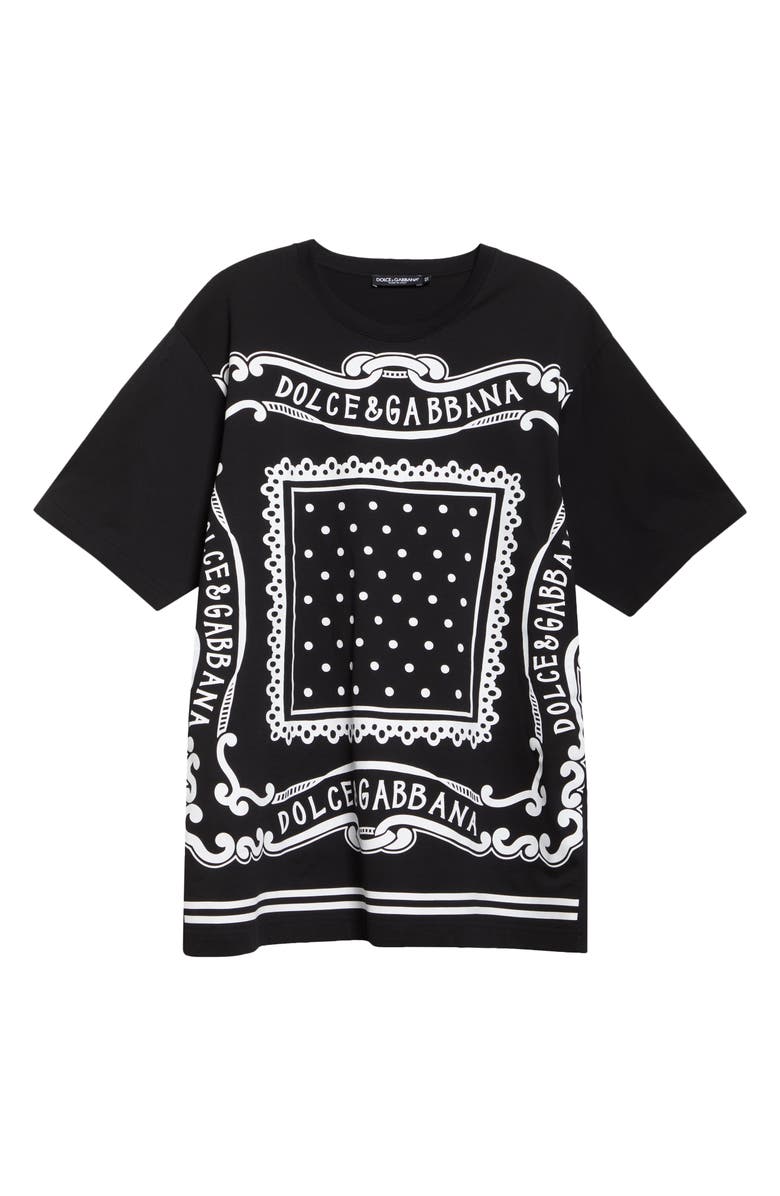 Dolce&Gabbana Bandana Print Cotton T-Shirt, Alternate, color, N0000 Nero