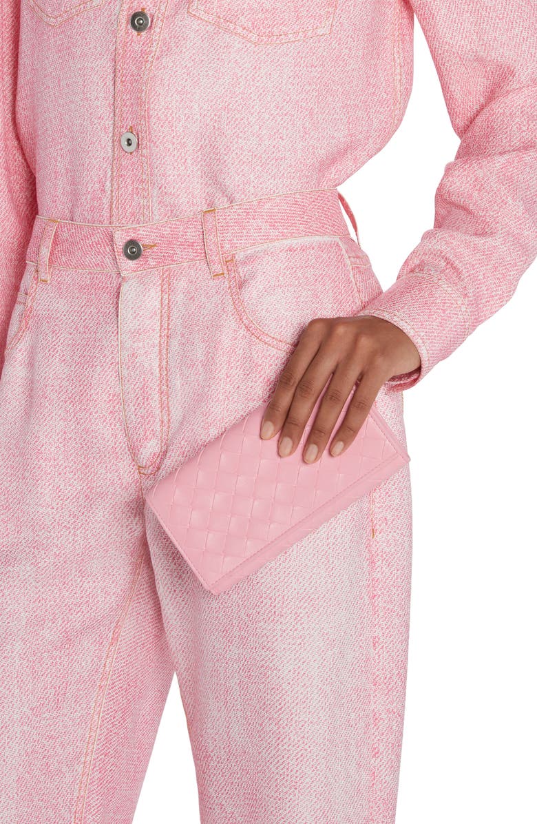 Bottega Veneta Large Intrecciato Flap Wallet, Alternate, color, Ribbon/ Gold