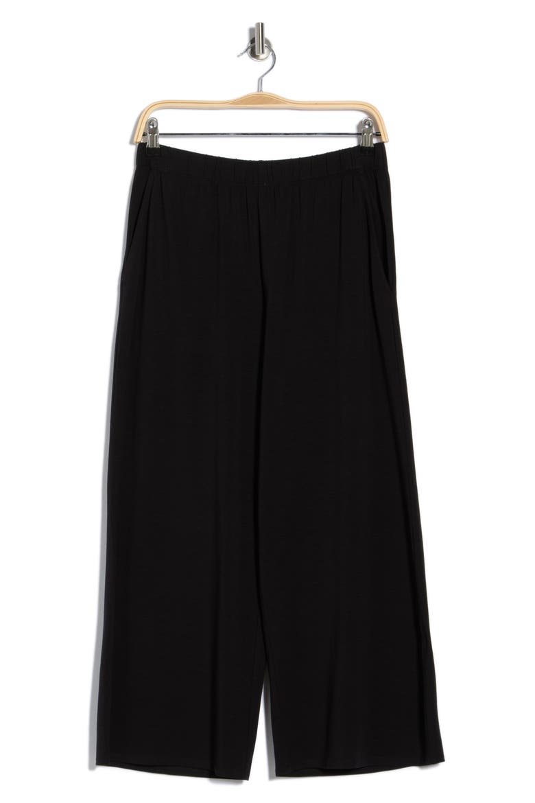 Pull-On Crop Wide Leg Pants, Alternate, color, BLACK