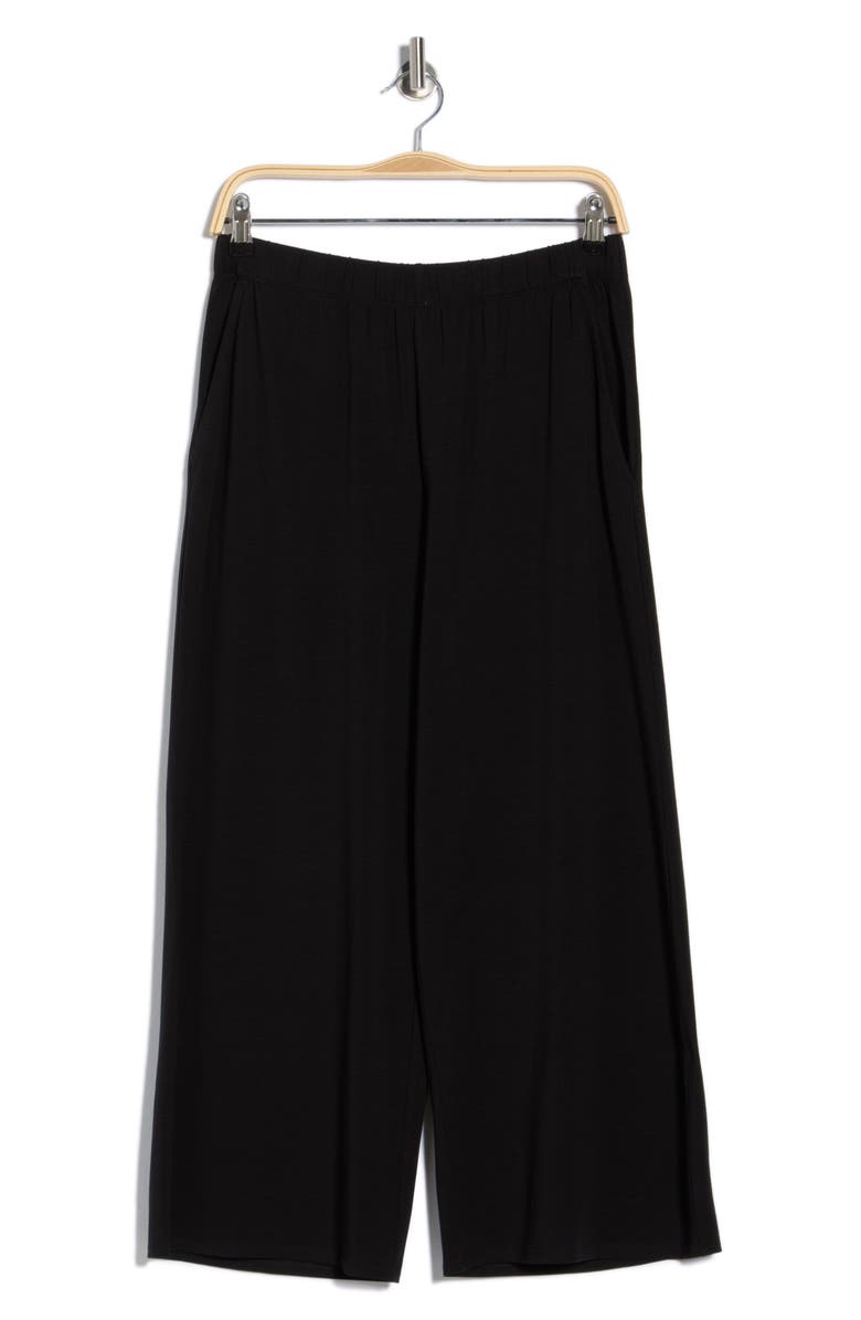 Eileen Fisher Pull-On Crop Wide Leg Pants, Main, color, Black