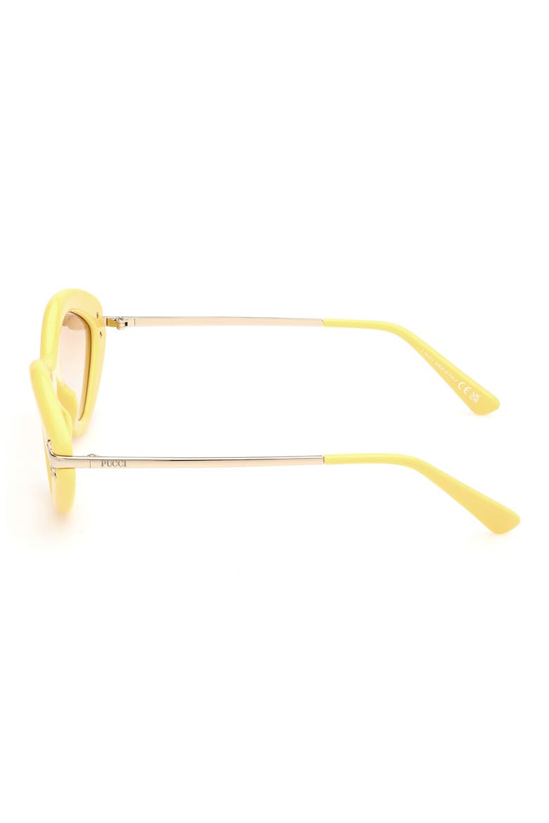 Geometric 54mm Sunglasses, Alternate, color, SHINY YELLOW / GRADIENT BROWN