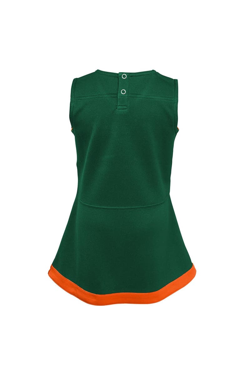 Outerstuff Girls Toddler Green Miami Hurricanes Cheer Captain Dress & Bloomers Two-Piece Set, Alternate, color, Green