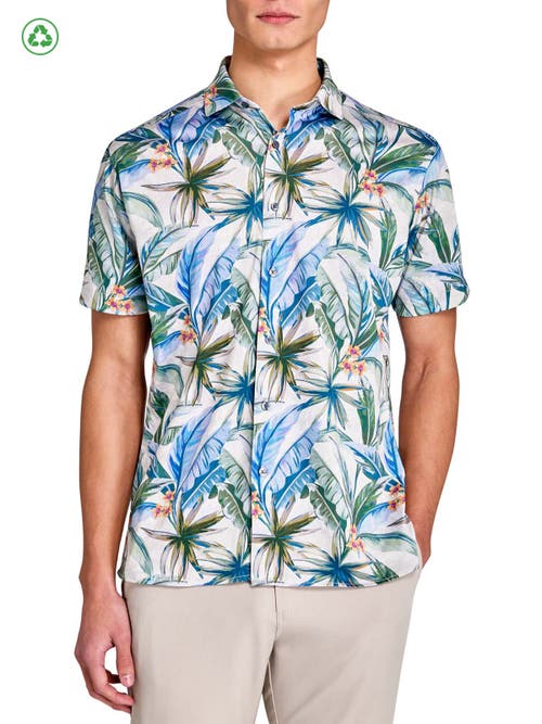 Construct Tropical Chambray Shirt Front In Cream