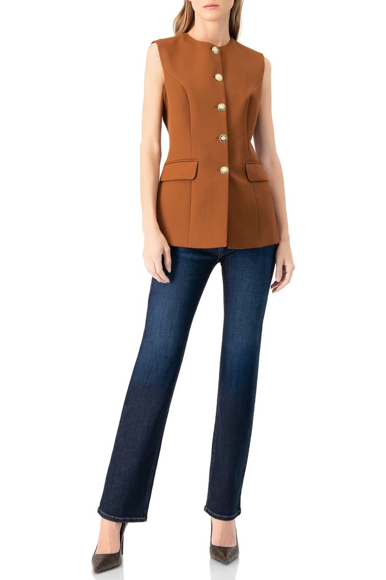 Solid Vest with Pockets, Alternate, color, Brown