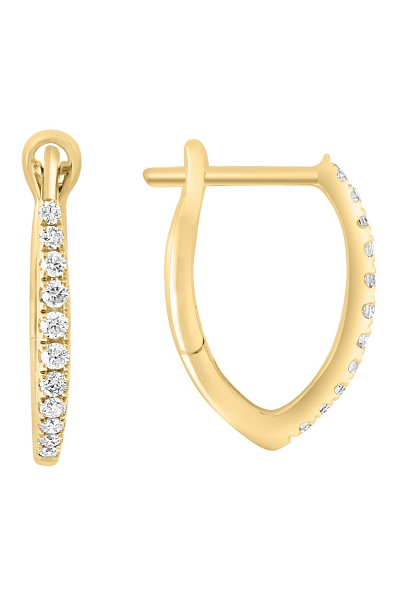 Diamond Huggie Hoop Earrings, Main, color, YELLOW GOLD