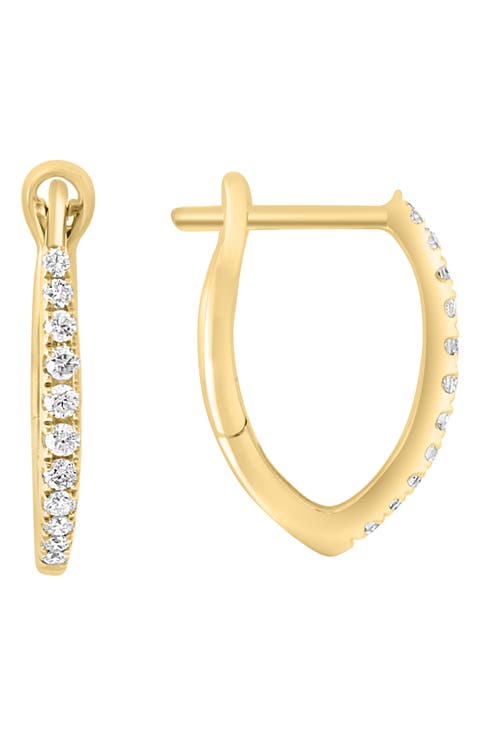 Diamond Huggie Hoop Earrings
