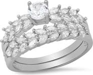 STEELTIME 18k Gold Plated Cubic Zirconia Ring Set