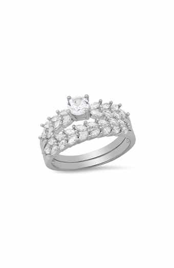 18k Gold Plated Cubic Zirconia Ring Set