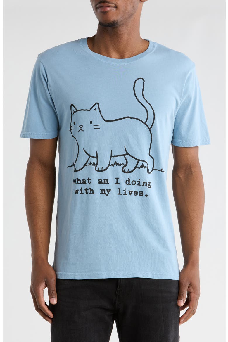 What Am I Doing Cotton Graphic T-Shirt, Main, color, BLUE
