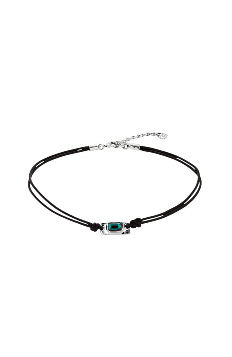 UNODE50 Green Crystal Leather Necklace, Alternate, color,