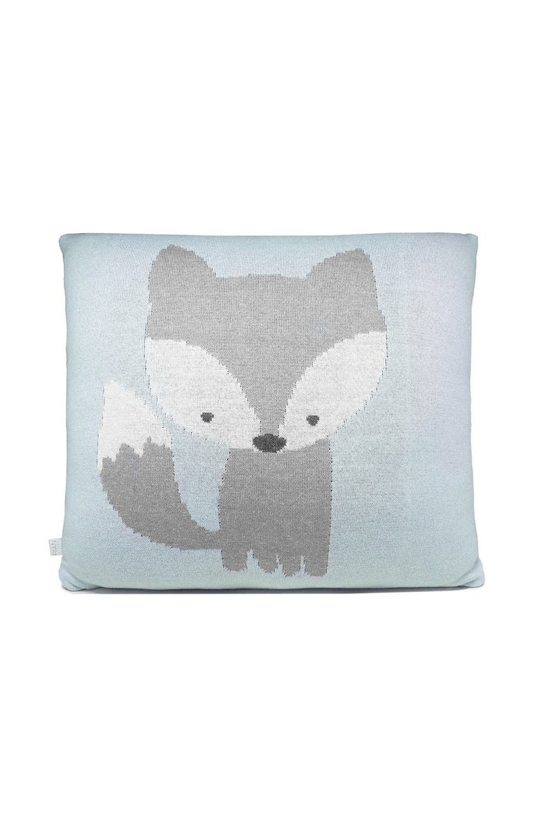 RIAN TRICOT Fox Pillow, Main, color, Light Blue