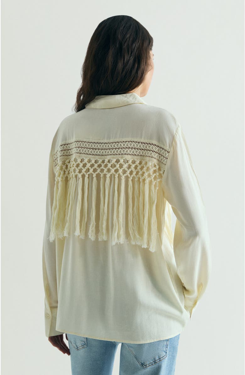 Scalpers Fringe Detail Shirt, Alternate, color, Ecru