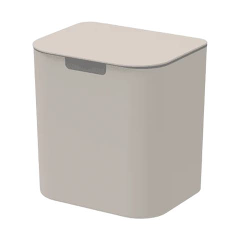 1.3 Gal Wall Mounted Bathroom Trash Can with Lid and Removable Bag Ring