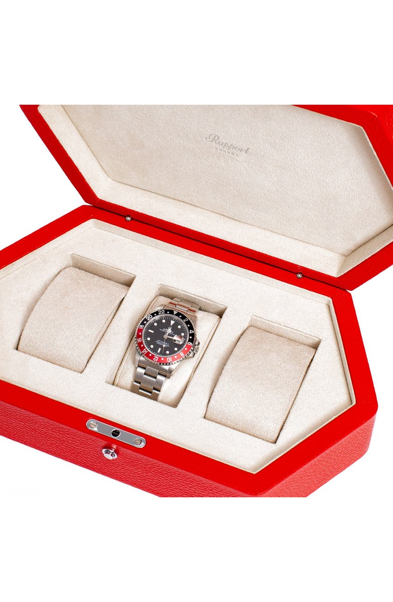 Rapport London PORTOBELLO THREE WATCH BOX, Alternate, color, Red