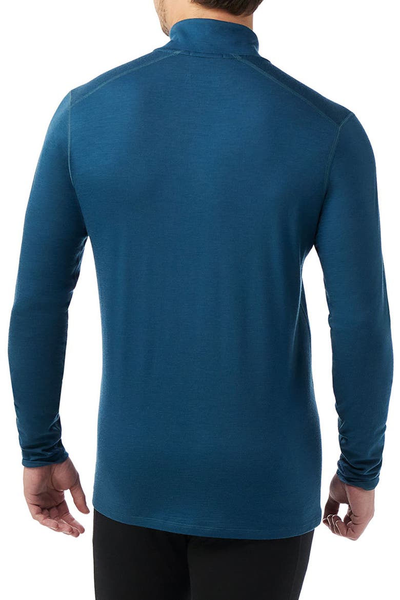 Classic All Season Merino Wool Blend Quarter Zip Base Layer, Alternate, color, TWILIGHT BLUE