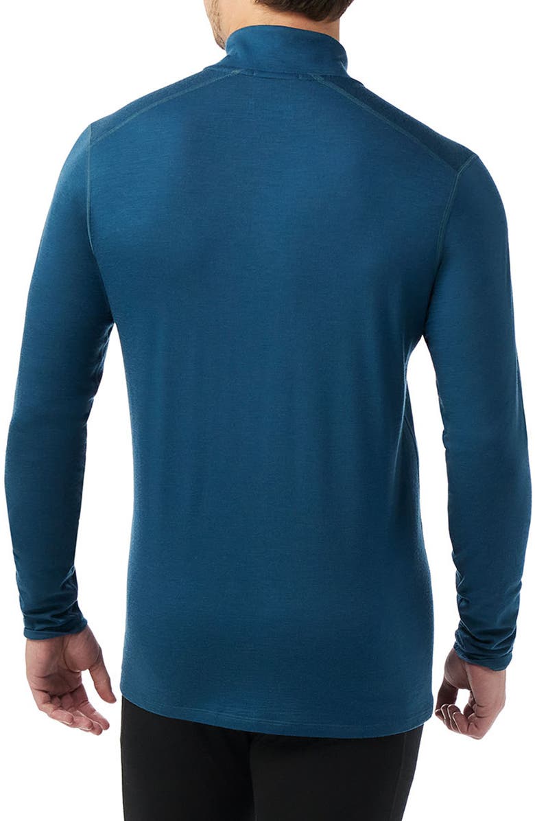 Smartwool Classic All Season Merino Wool Blend Quarter Zip Base Layer, Alternate, color, Twilight Blue