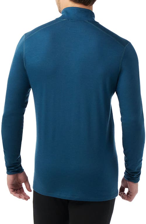 Smartwool Classic All Season Merino Wool Blend Quarter Zip Base Layer In Twilight Blue