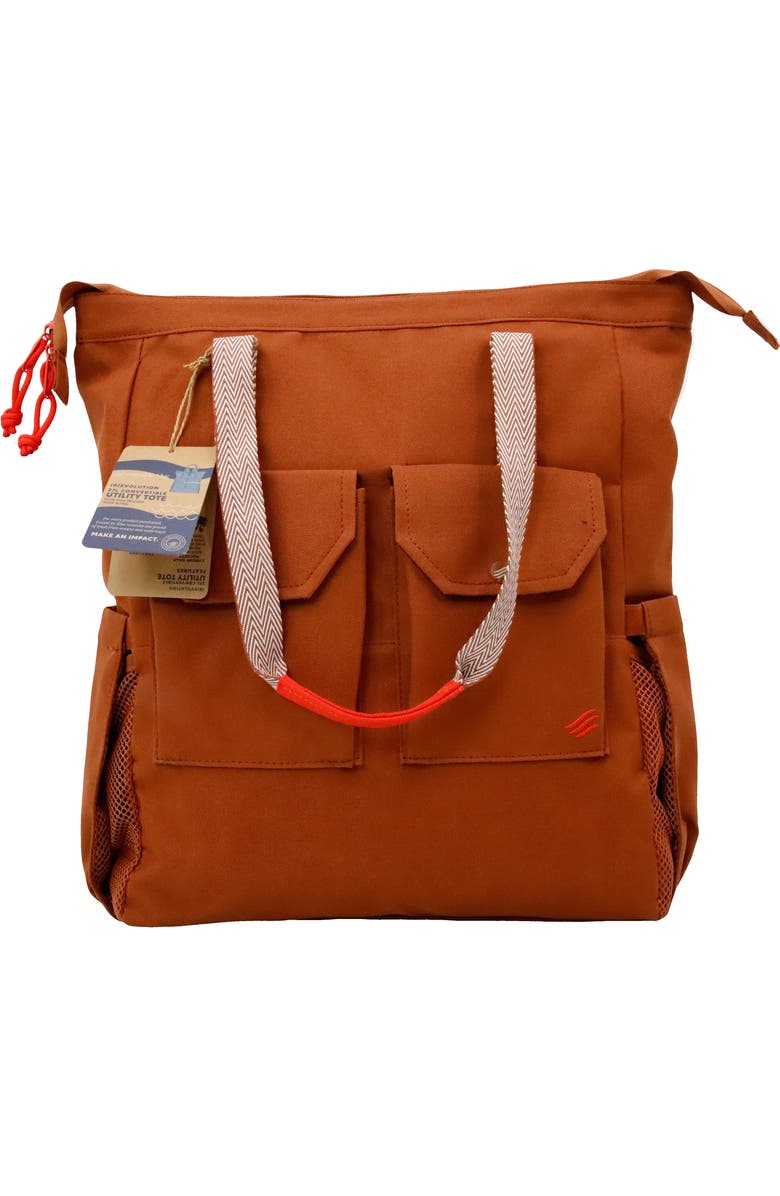 United By Blue (R)evolution Utility Convertible Tote, Main, color, Medium Brown