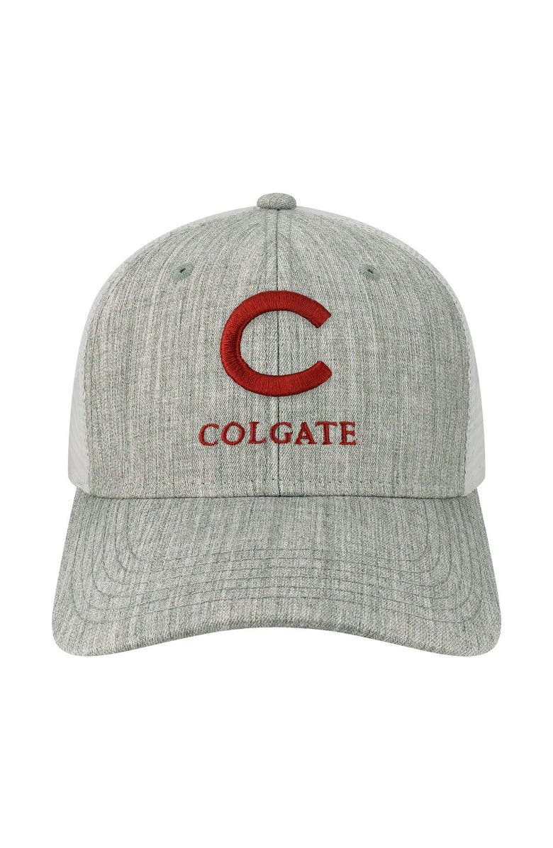 LEGACY ATHLETIC Men's Heather Gray/White Colgate Raiders Arch Trucker Snapback Hat, Alternate, color, 