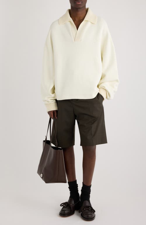 Jacquemus Le Short Ovalu Pleated Stretch Virgin Wool Shorts In Brown