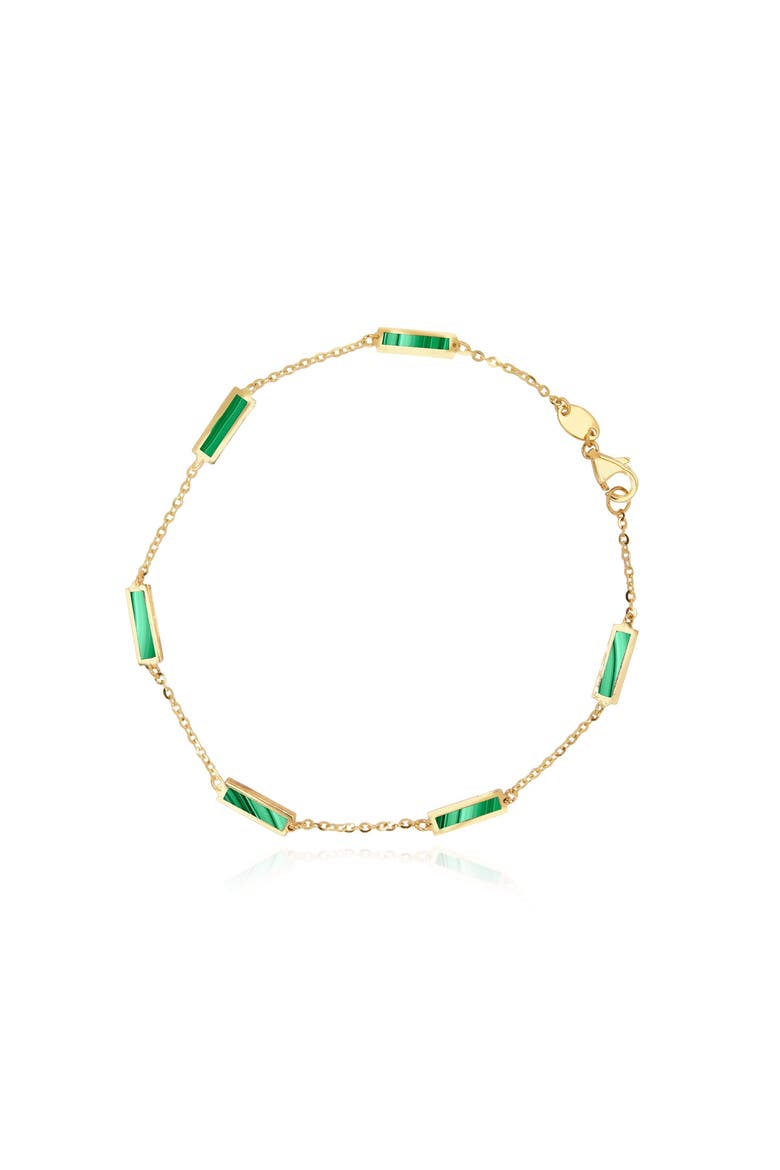 Malachite Bar Chain Bracelet, Main, color, Green