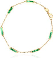 The Lovery Fine Jewelry Malachite Bar Chain Bracelet