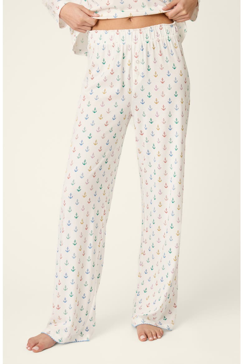 Meet Me By the Sea Jersey Pajama Pants, Main, color, IVORY