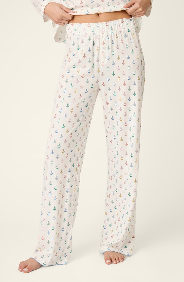 PJ Salvage Meet Me By the Sea Jersey Pajama Pants, Main, color, 