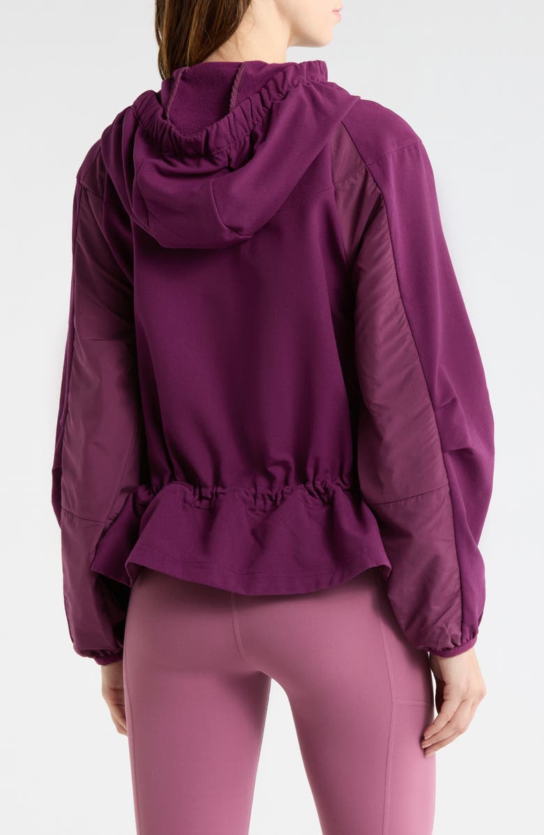FP Movement by Free People All Terrain Fleece Training Jacket, Alternate, color, Black Cherry