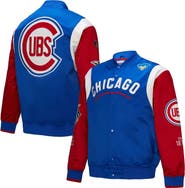 Mitchell & Ness Men's Mitchell & Ness Royal/Red Chicago Cubs Cooperstown Collection Team Origins Satin Full-Snap Jacket