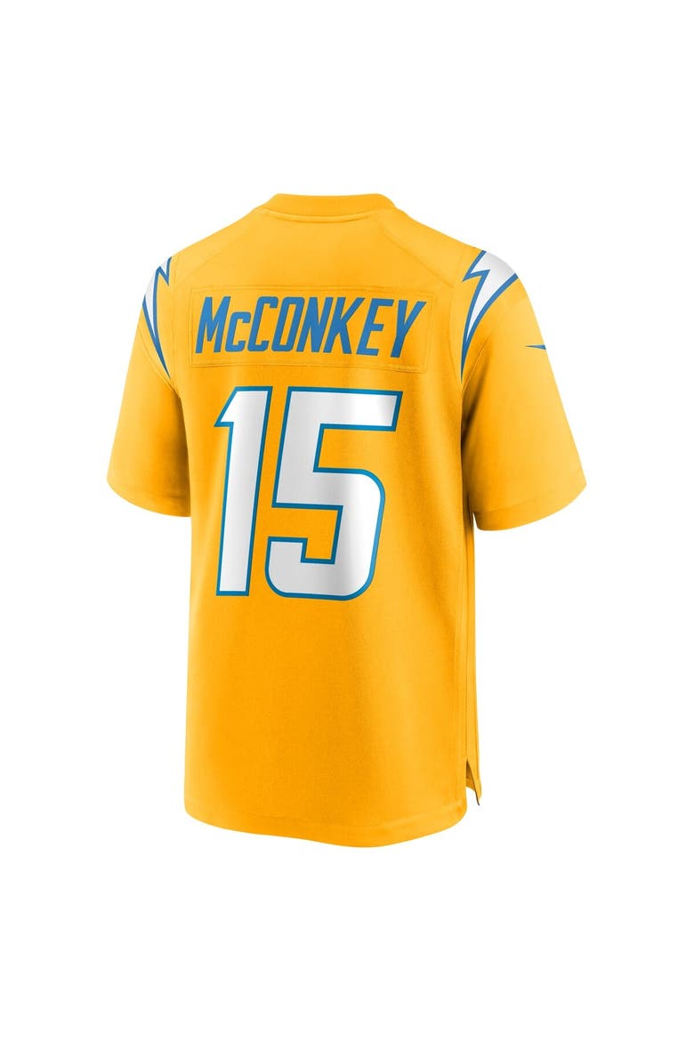 Men's Nike Ladd McConkey Gold Los Angeles Chargers Alternate Charger Power Game Player Jersey, Alternate, color, Gold