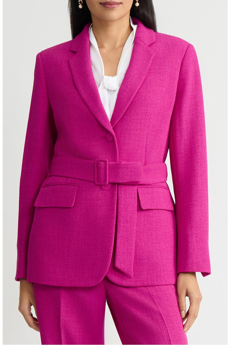 Two Button Blazer With Belted Waist, Main, color, COSMO PINK