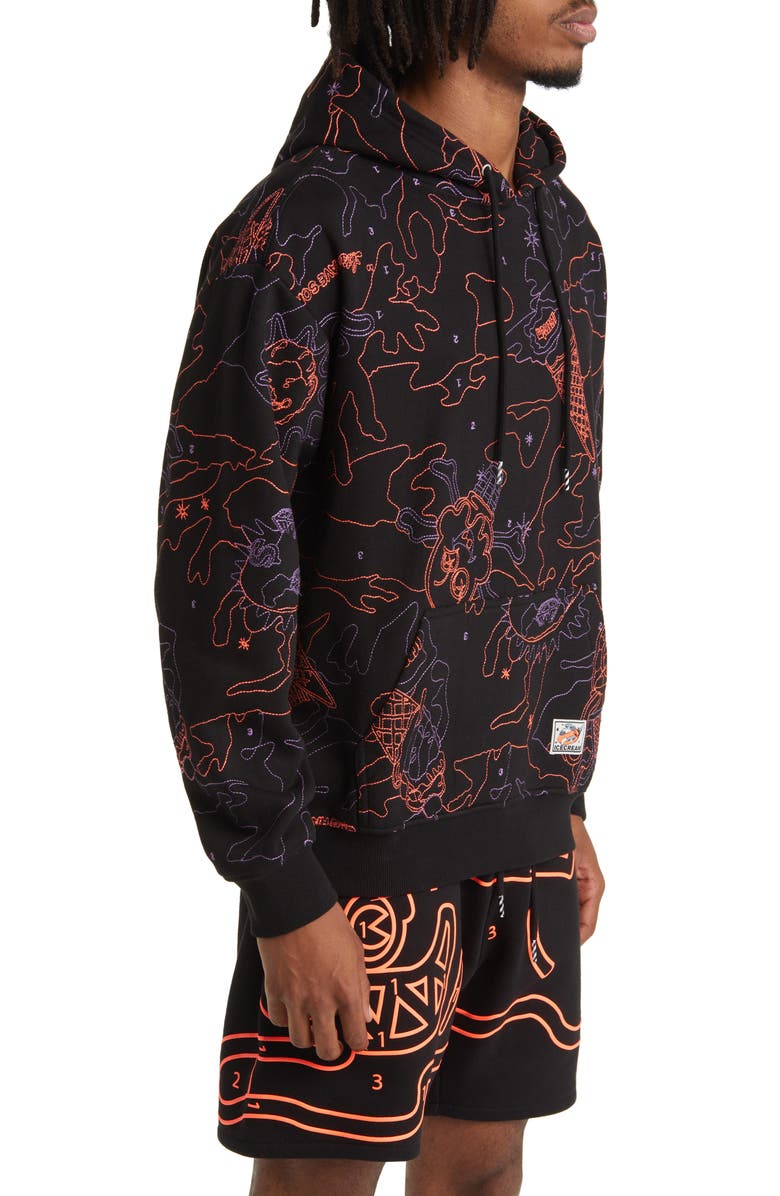 ICECREAM Camouflage Embroidered Hoodie, Alternate, color,