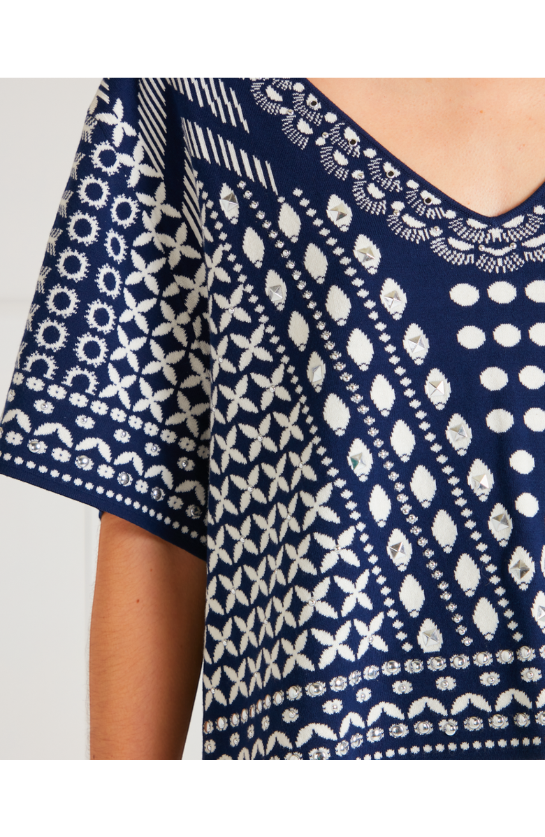 Temperley London Tlalli Knit Top, Alternate, color, Navy Silver