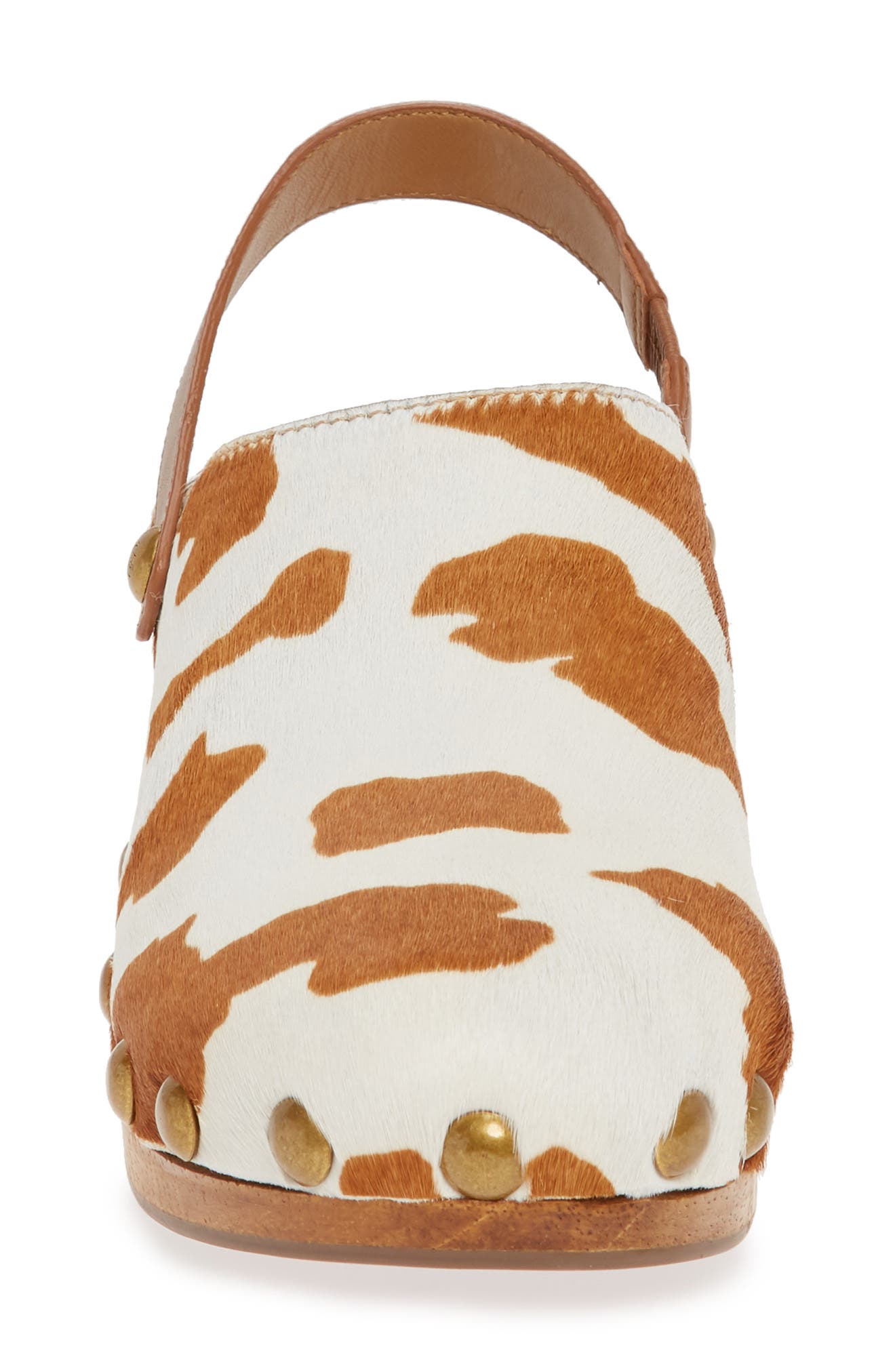 Tory Burch Blythe Studded Genuine Calf Hair Clog, Alternate, color, 