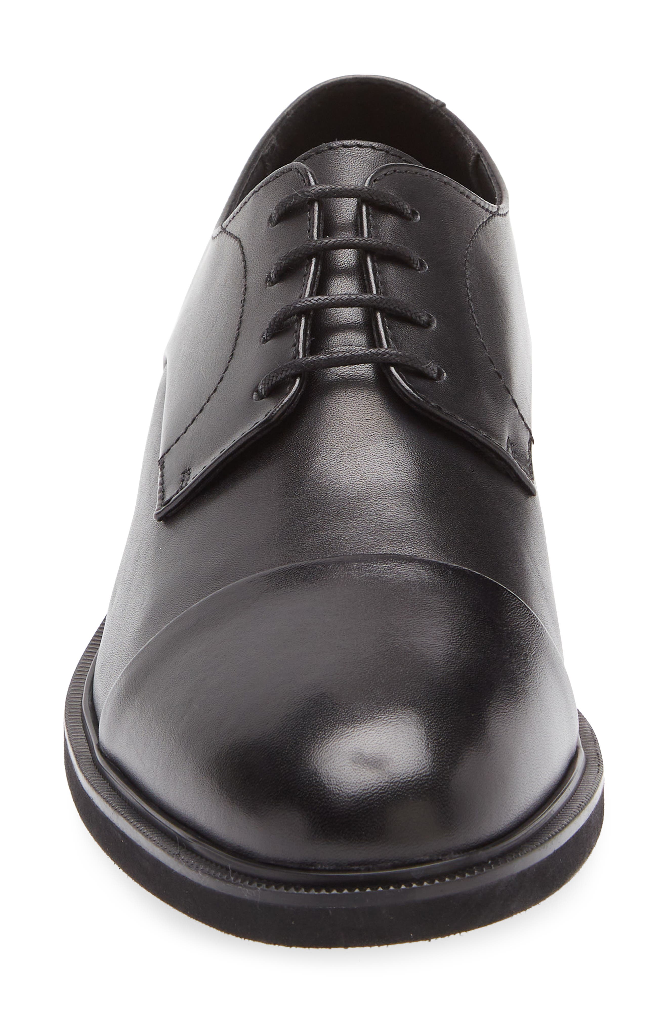 NORDSTROM RACK Ryden Cap Toe Derby, Alternate, color, Black Leather