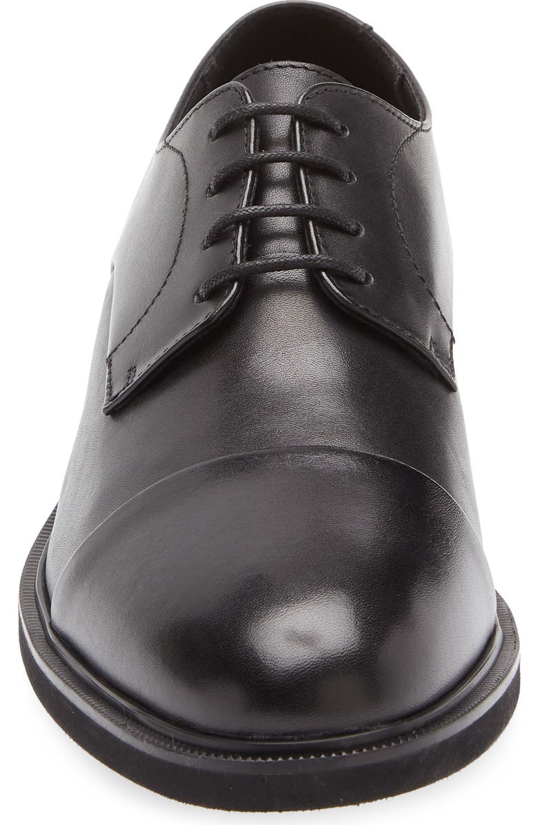 NORDSTROM RACK Ryden Cap Toe Derby, Alternate, color, Black Leather